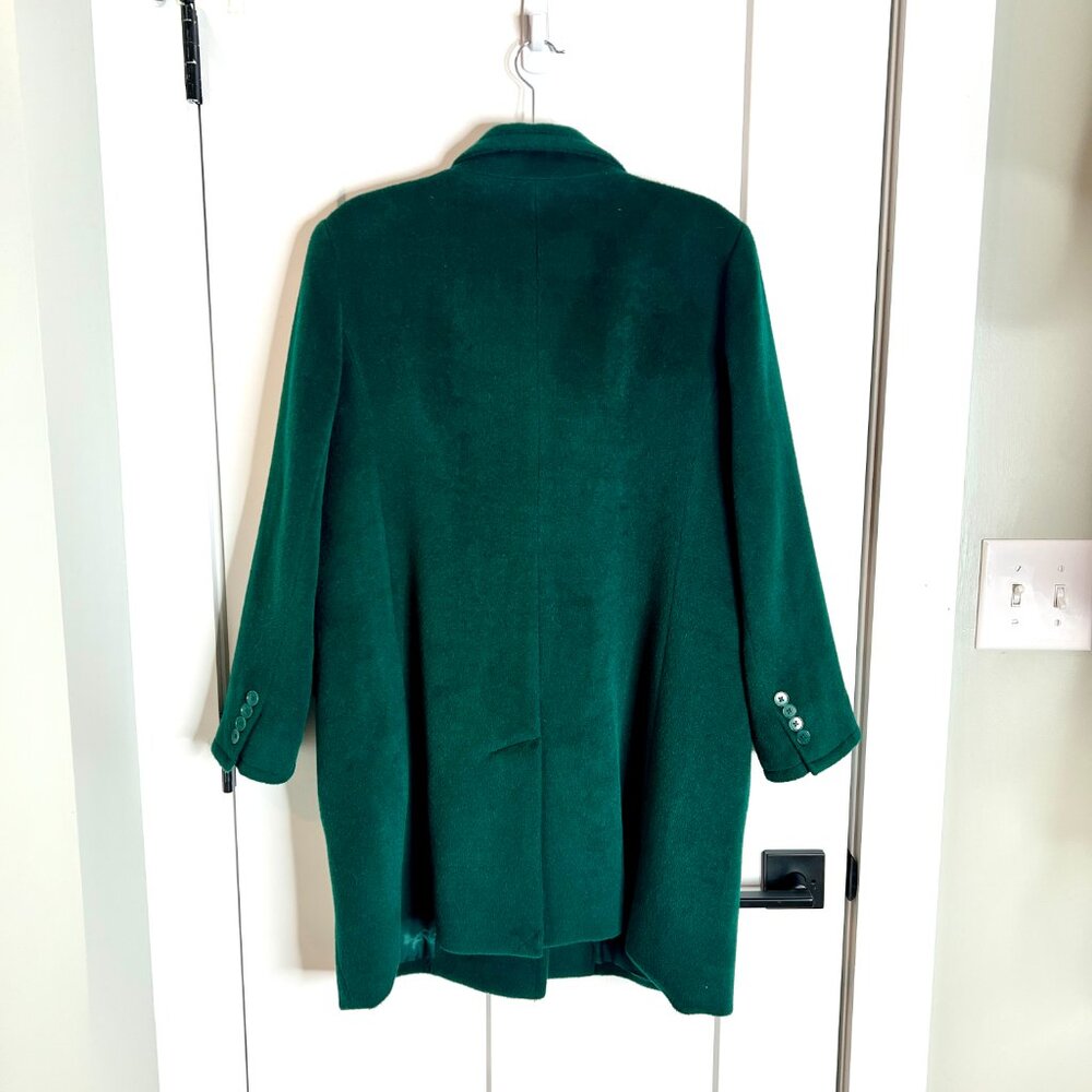 Talbots Emerald Green Double-Breasted Wool Alpaca Blend Pea Coat Sz 12 Old Money - Picture 3 of 3